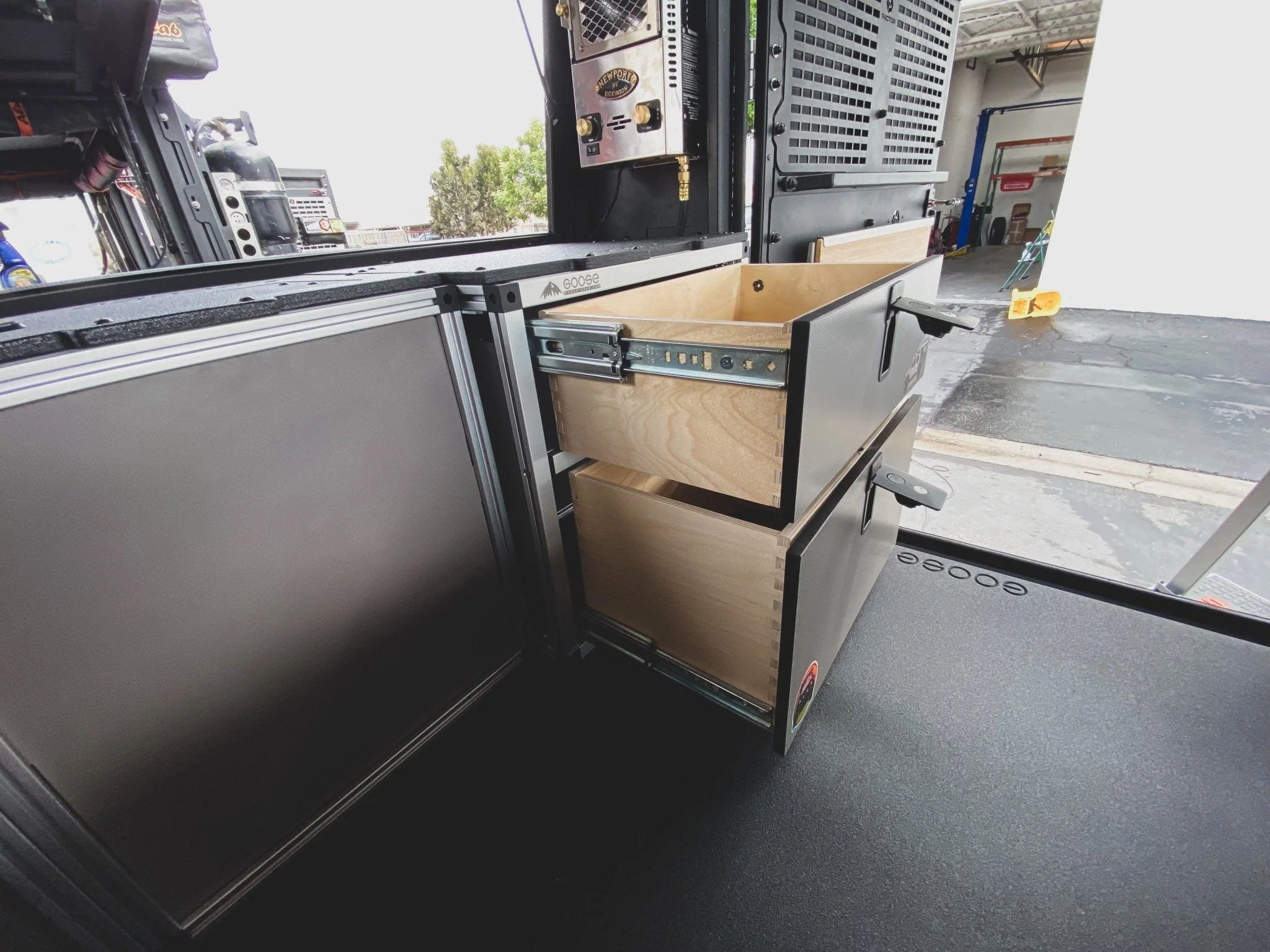 Alu-Cab Alu-Cabin Canopy Camper - Toyota Tundra 2007-2021 2nd and 2.5 Gen. - Rear Double Drawer Module - Image 2
