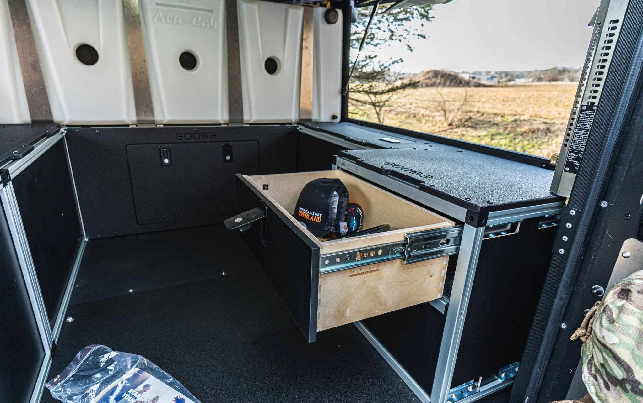 Alu-Cab Canopy Camper V2 - Jeep Gladiator 2019-Present JT - Rear Double Drawer Module - 5' Bed - Image 2