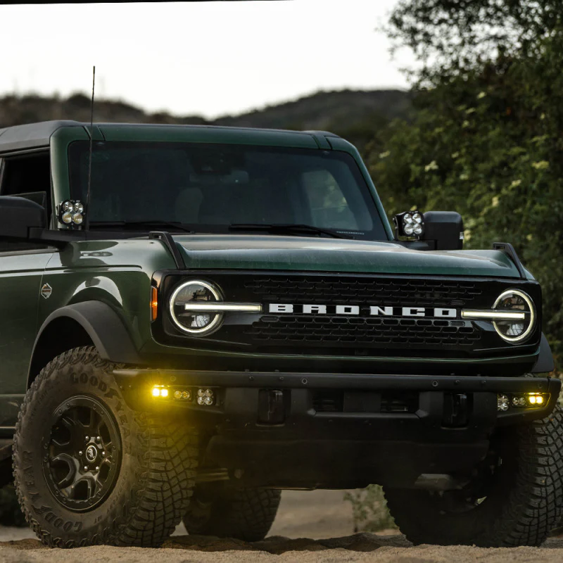 Baja Designs 21-22 Ford Bronco w/Steel Bumper S2 SAE Sportsmen Fog Pocket Light Kit - Clear - Image 3