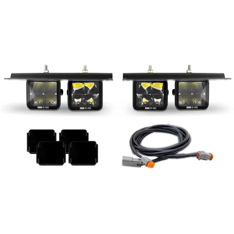 Borne Off-Road 2021+ Ford Bronco Direct Fit Pods - Modular Bumper - Kit of 4 - Fog - Up