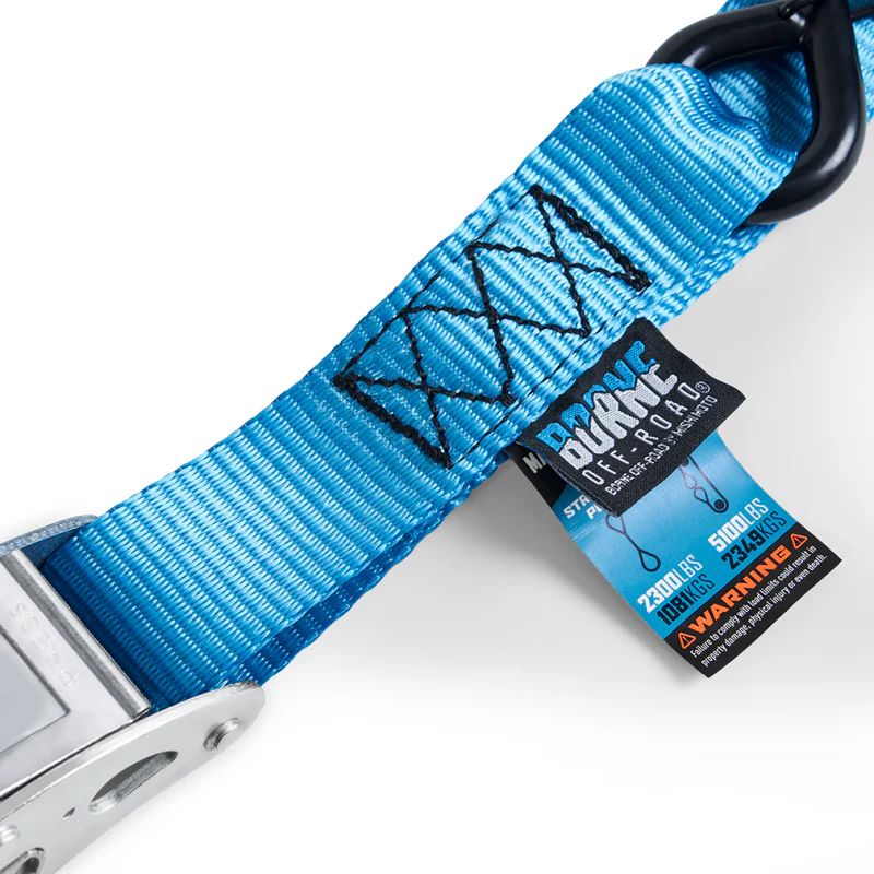 Borne Off-Road Cam Buckle Tie-Down Kit (2-Pack) Blue - Image 4