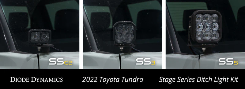 Diode Dynamics 2022 Toyota Tundra SS3 Pro Stage Series Ditch Light Kit - White Combo - Image 7