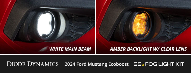 Diode Dynamics 2025 Ford Mustang EcoBoost SS3 Add-On Fog Lamp Kit White Sport - Image 6