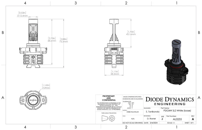 Diode Dynamics 5202/PSX24W White SL2 LED Bulb (one) - Image 4