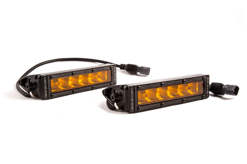 Diode Dynamics 6 In LED Light Bar Single Row Straight SS6 - Amber Wide Light Bar (Pair) - Image 3