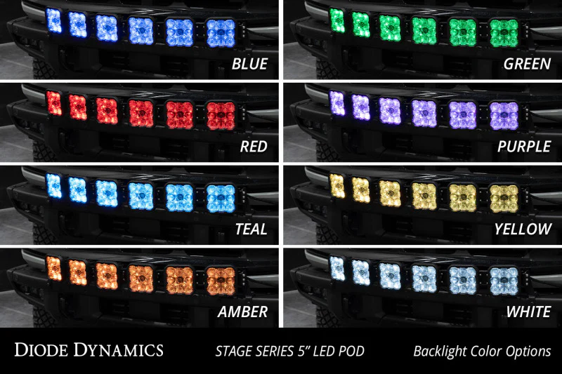 Diode Dynamics Bronco SS5 6-Pod CrossLink Grille Lightbar Kit Pro - White Combo - Image 5