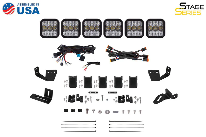 Diode Dynamics Prinsu/Sherpa Roof Racks- SS5 7-Pod CrossLink Mounting Kit - Sport White Combo - Image 6