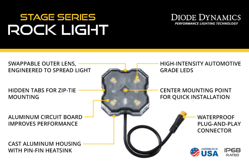 Diode Dynamics RGBW Rock Light Installer Kit w/Controller (12-pack) - Image 3