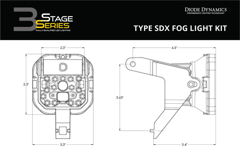 Diode Dynamics SS3 Pro Type SDX Kit ABL - White SAE Fog - Image 4