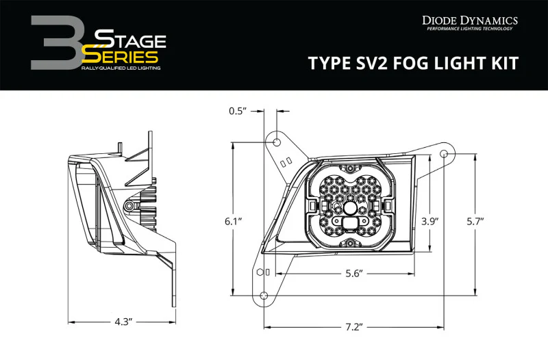 Diode Dynamics SS3 Pro Type SV2 Kit ABL - White SAE Fog - Image 3