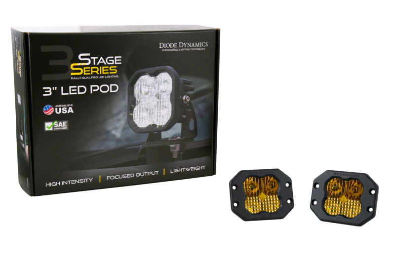 Diode Dynamics SS3 Sport ABL - Yellow Flood Flush (Pair) - Image 9