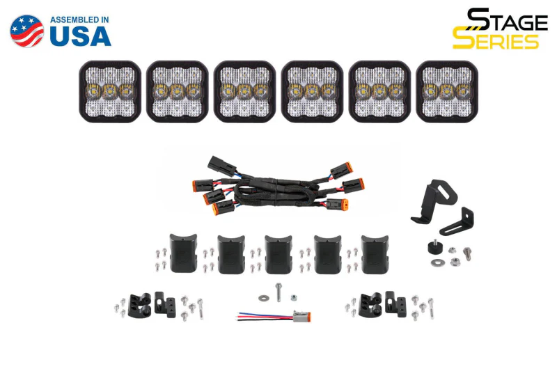 Diode Dynamics SS5 Pro Universal CrossLink 6-Pod Lightbar - White Combo - Image 6