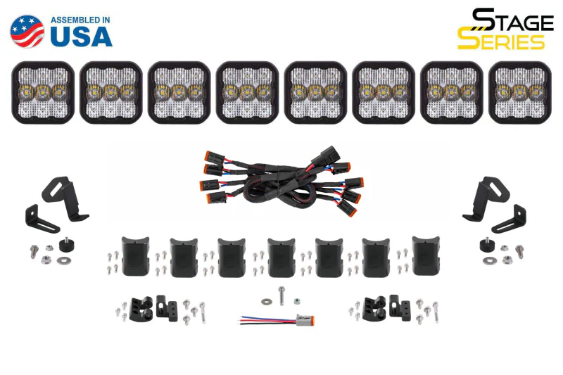 Diode Dynamics SS5 Pro Universal CrossLink 8-Pod Lightbar - Yellow Driving - Image 3