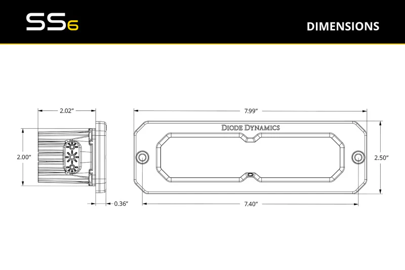 Diode Dynamics SS6 Sport White Flood Flush RBL (single) 6000K - Image 6
