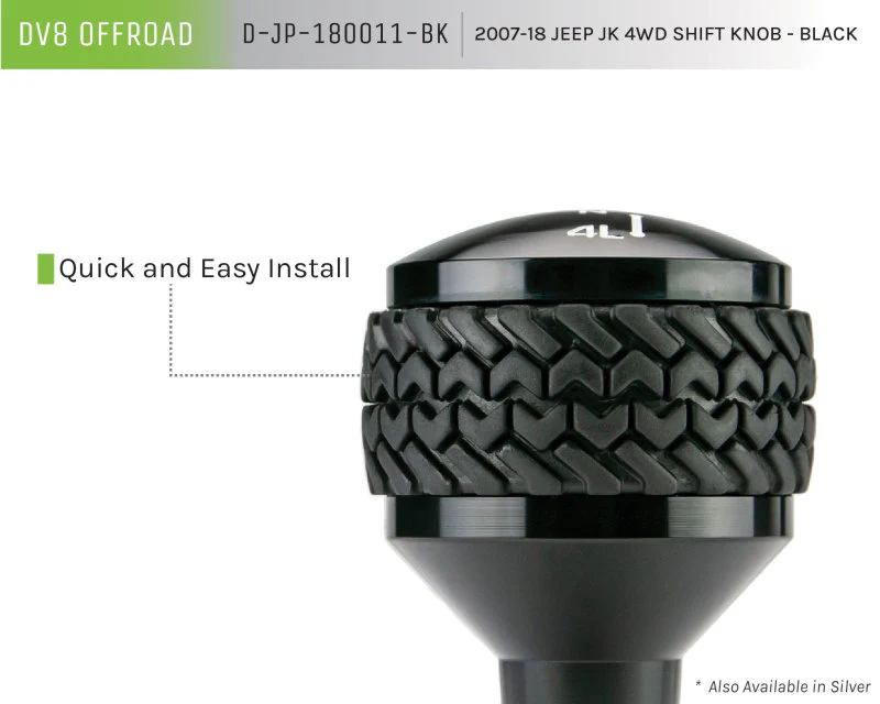 DV8 Offroad 2007-2018 Jeep JK 4WD Shift Knob Black Finish - Image 13