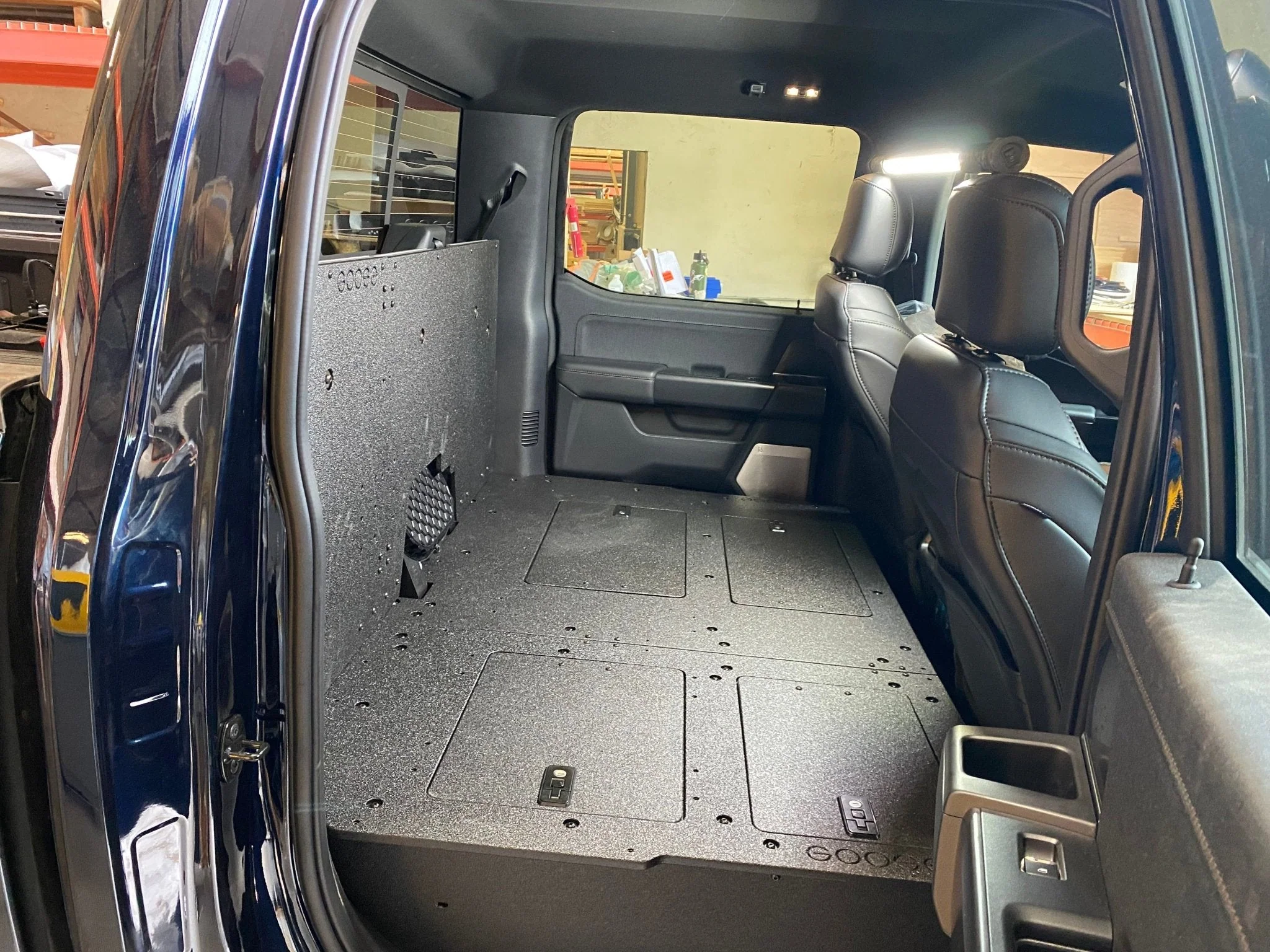 Ford - F150 2021-Present - 14th Gen. SuperCrew - Second Row Seat Delete Plate System with Factory B&O Subwoofer Center Wall with Exterior Port - Image 20