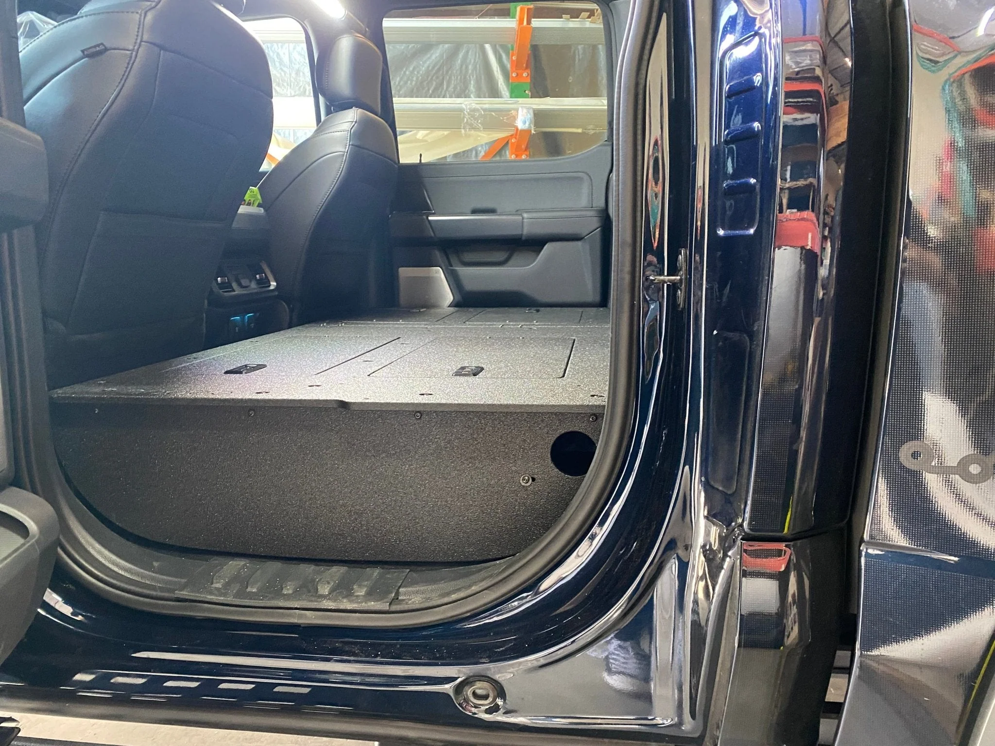 Ford Super Duty Ford - F250-F350 - 2023-Present - 5th Gen. Crew Cab - Second Row Seat Delete Plate System with Factory B&O Subwoofer Center Wall with Exterior Port - Image 22