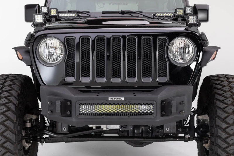 Go Rhino 07-20 Jeep Wrangler JL/JLU/JK/JKU/Gladiator JT Rockline Front Stubby Bumper - Image 11