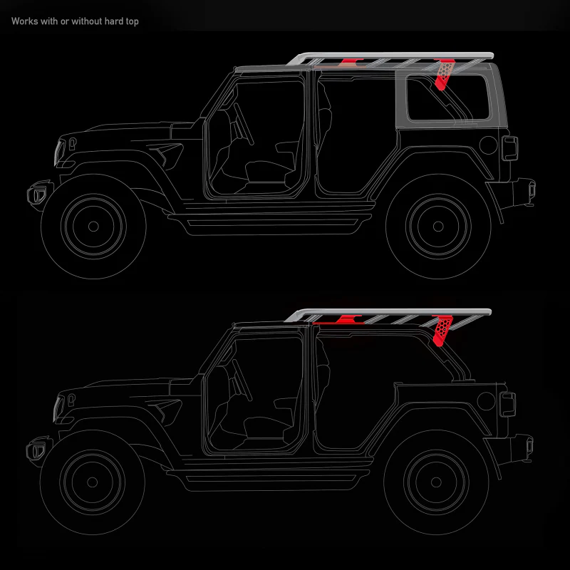 Go Rhino 19-22 Jeep Wrangler JLU SRM Roll Bar Mount Kit - Tex. Blk - Image 4