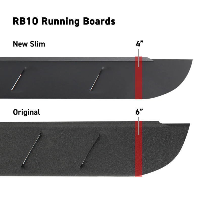Go Rhino RB10 Slim Running Boards 57in. Cab Length - Tex. Blk (No Drill/Mounting Brackets Required) - Image 11