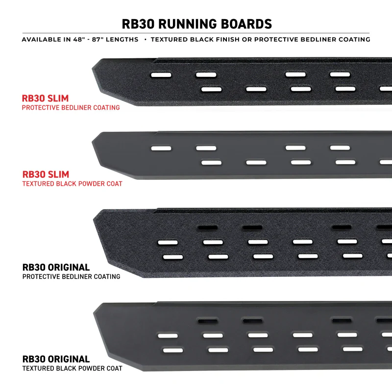 Go Rhino RB30 Slim Line Running Boards 80in. - Bedliner Coating (Boards ONLY/Req. Mounting Brackets) - Image 4