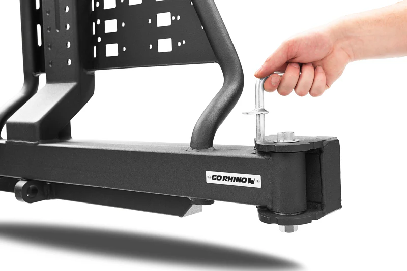 Go Rhino Swing-A-Way Hitch Mounted Tire Carrier (Lic. Plate Lights Not Included) - Textured Black - Image 2