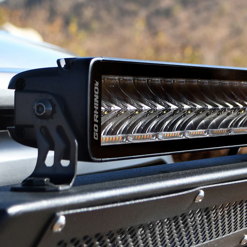 Go Rhino Universal Blackout Combo Series 50in Double Row LED Light Bar w/ Amber Lighting - Black - Image 4