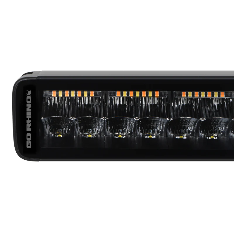 Go Rhino Universal Blackout Combo Series 50in Double Row LED Light Bar w/ Amber Lighting - Black - Image 9