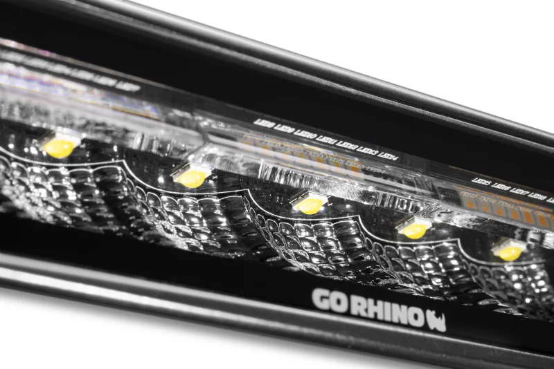 Go Rhino Xplor Blackout Combo Series Sixline LED Flood Lights w/Amber (Surface Mount) - Blk (Pair) - Image 3