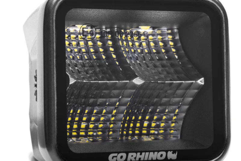Go Rhino Xplor Blackout Series Cube LED Flood Light Kit (Surface/Threaded Stud Mnt) 2x2 - Blk (Pair) - Image 4