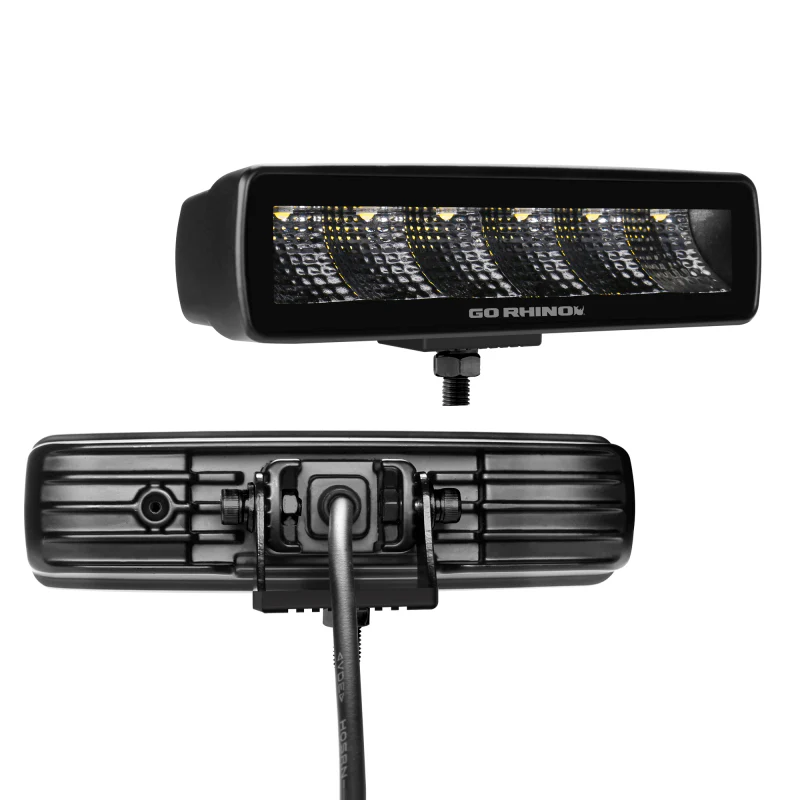 Go Rhino Xplor Blackout Series Sixline LED Flood Light Kit (Surface/Threaded Stud Mnt) - Blk (Pair) - Image 12
