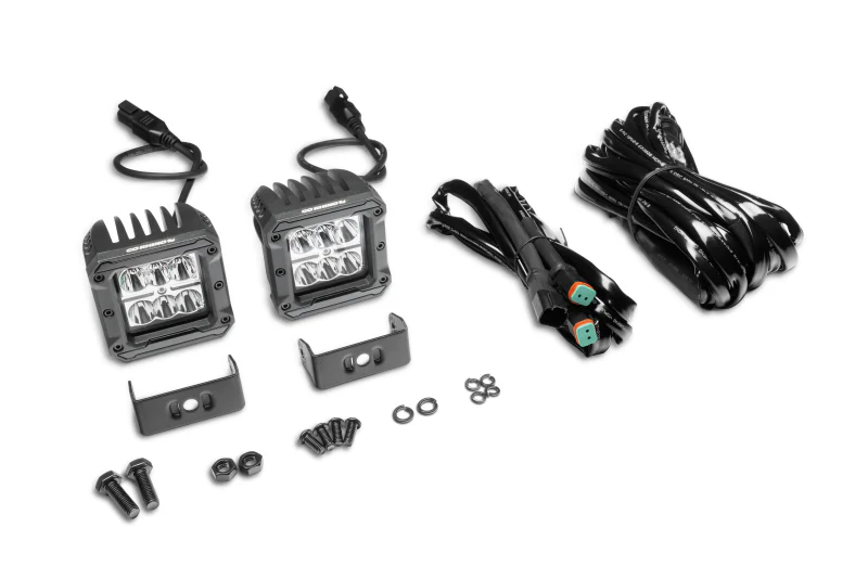 Go Rhino Xplor Bright Series Cube LED Spot Light Kit (Surface/Threaded Stud Mount) 3x3 - Blk (Pair) - Image 4