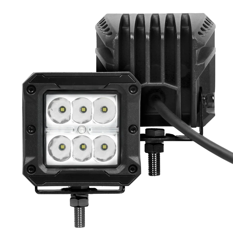 Go Rhino Xplor Bright Series Cube LED Spot Light Kit (Surface/Threaded Stud Mount) 3x3 - Blk (Pair) - Image 5
