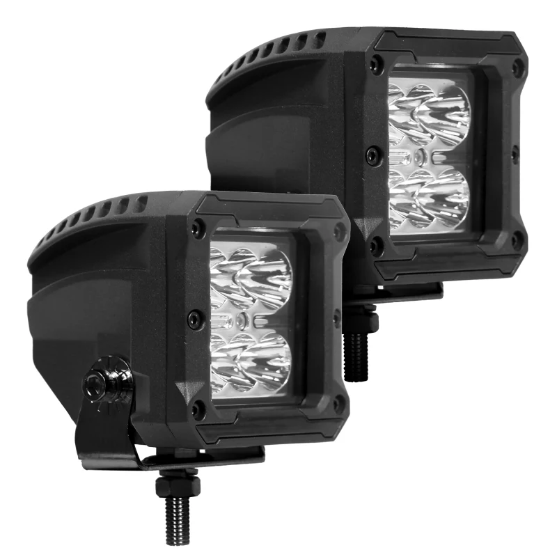 Go Rhino Xplor Bright Series Cube LED Spot Light Kit (Surface/Threaded Stud Mount) 3x3 - Blk (Pair) - Image 6