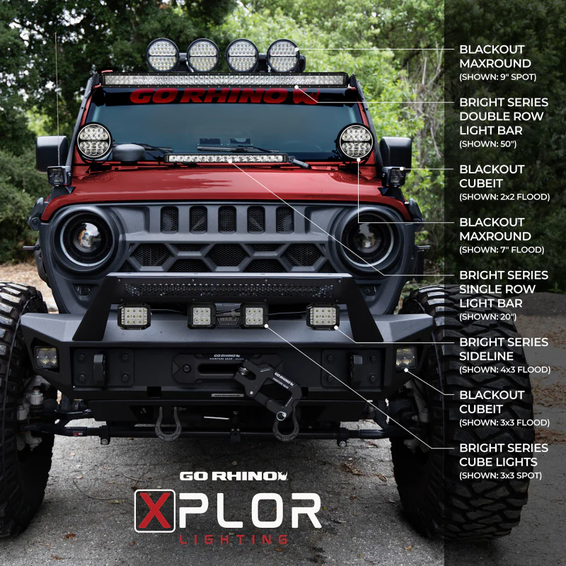 Go Rhino Xplor Bright Series Sgl Row LED Light Bar (Side/Track Mount) 51in. - Blk - Image 4