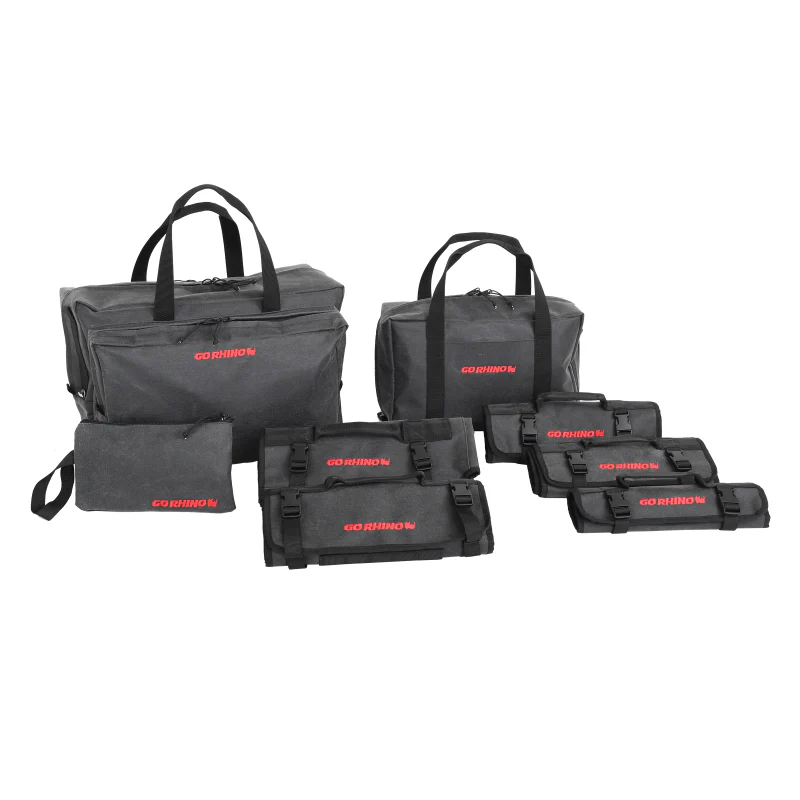 Go Rhino XVenture Gear Bag - Large (13x14x22in. Closed) 12oz Waxed Canvas - Black - Image 7