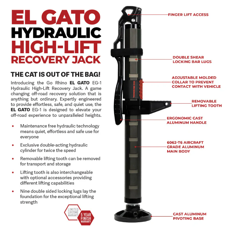 Go Rhino Xventure Gear EG1 El Gato Hydraulic Jack - Graphite - Image 4