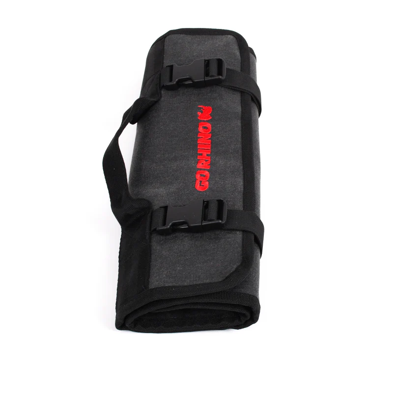 Go Rhino XVenture Gear Tool Wrench Roll - Large (4x4in. Closed) 12oz Waxed Canvas - Black - Image 10