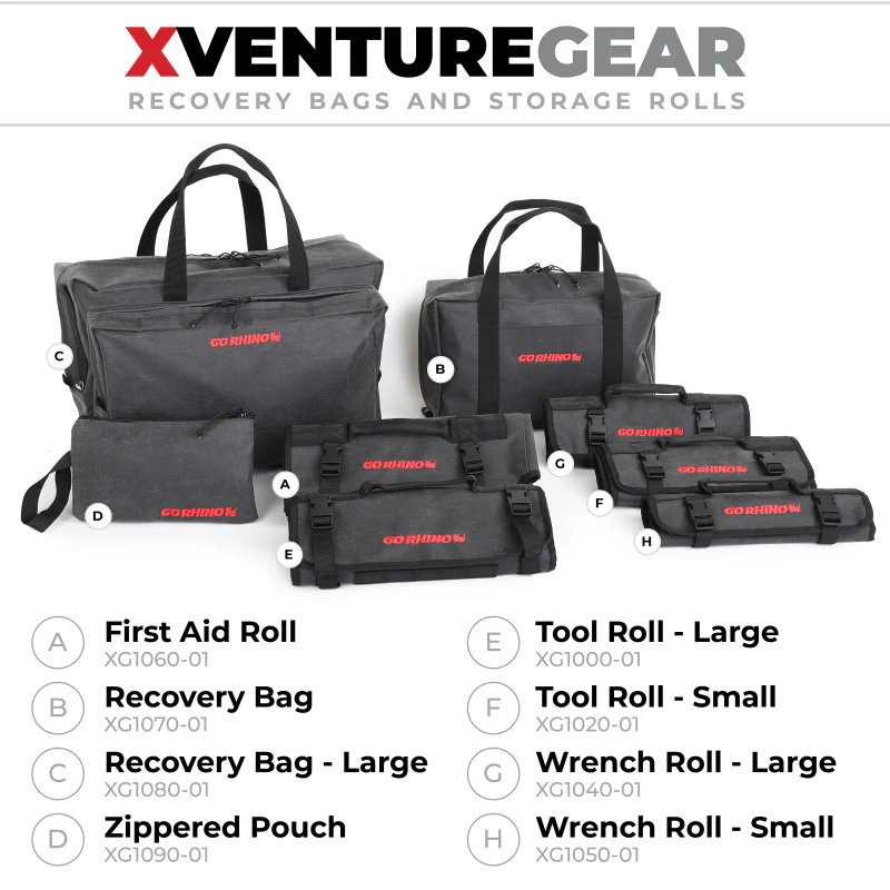 Go Rhino XVenture Gear Tool Wrench Roll - Small (3.5x3.5in. Closed) 12oz Waxed Canvas - Black - Image 18