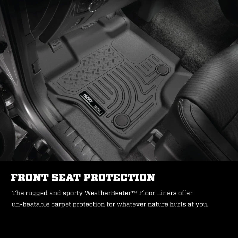 Husky Liners 12-15 Ford Super Duty Crew & Extended Cab WeatherBeater Front Row Black Floor Liners - Image 16