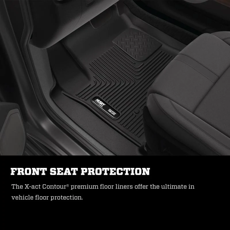 Husky Liners 14-15 Chevy Silverado Crew Cab X-Act Contour Black 2nd Row Floor Liners - Image 4