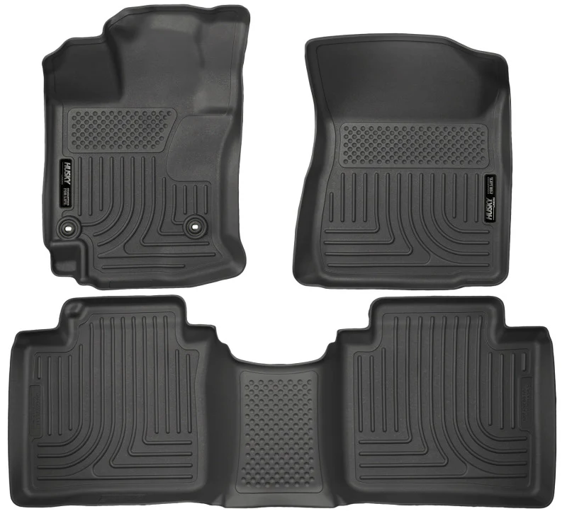 Husky Liners 15 Toyota Venza WeatherBeater Front & Second Row Tan Floor Liners Black - Image 2