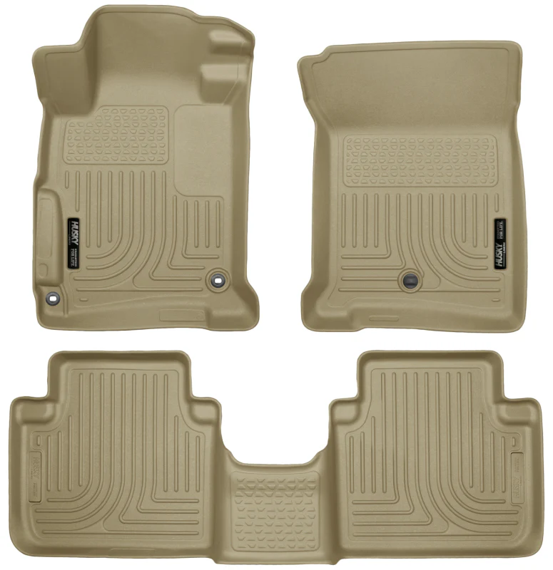 Husky Liners 2013 Honda Accord WeatherBeater Tan Front & 2nd Seat Floor Liners (4-Door Sedan Only) - Image 2