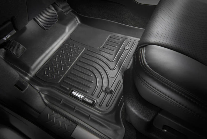 Husky Liners 2018 Toyota Tacoma Double Cab WeatherBeater Black Front Floor Liners - Image 16