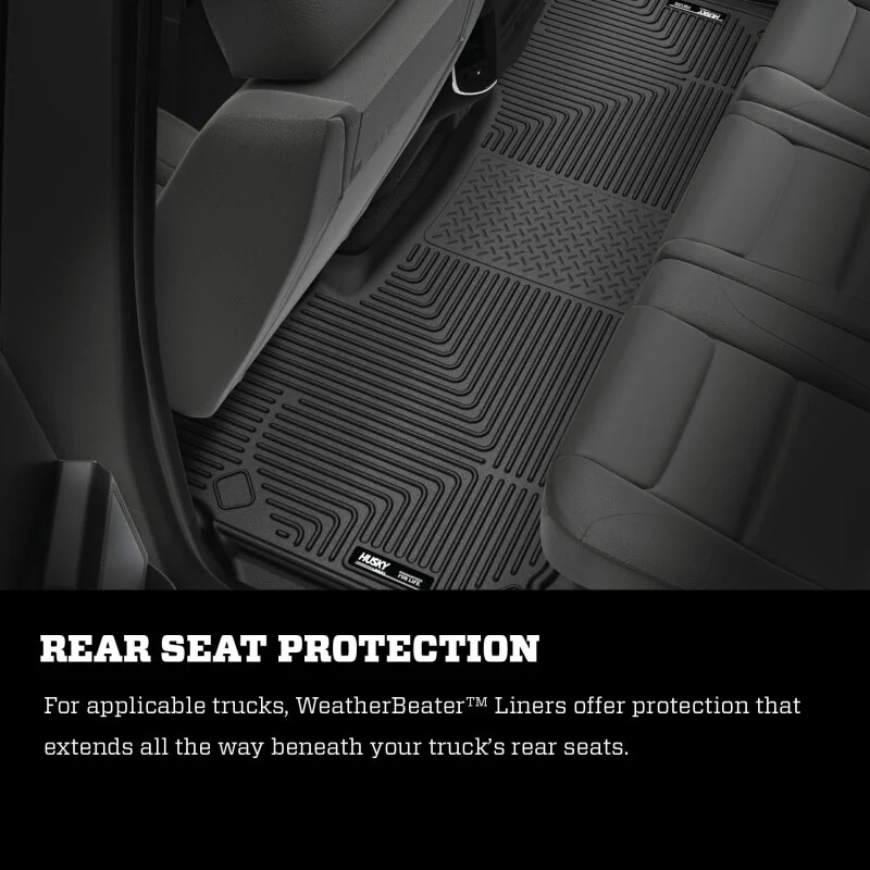 Husky Liners 2022 Nissan Frontier King Cab Ext. Cab/CC WeatherBeater Black Front Floor Liners - Image 17