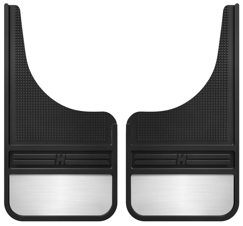 Husky Liners Universal 12in Wide Black Rubber Front Mud Flaps w/ Weight