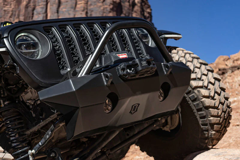 ICON 2018+ Jeep Wrangler JL / 2020+ Jeep Gladiator JT Pro Recessed Impact Front Bumper w/Bar & Tabs - Image 2