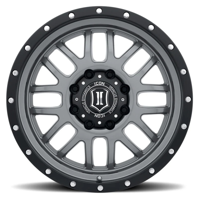 ICON Alpha 20x9 8x170 0mm Offset 5in BS 125.2mm Bore Gun Metal Wheel - Image 3