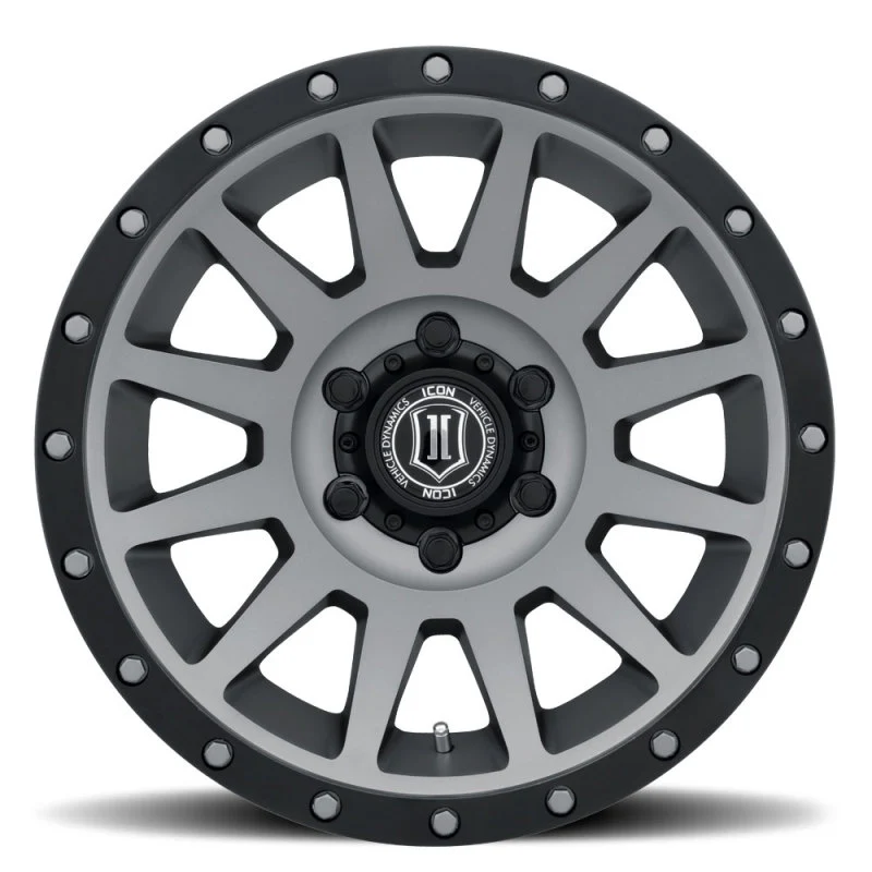ICON Compression 18x9 6x5.5 0mm Offset 5in BS Titanium Wheel - Image 2