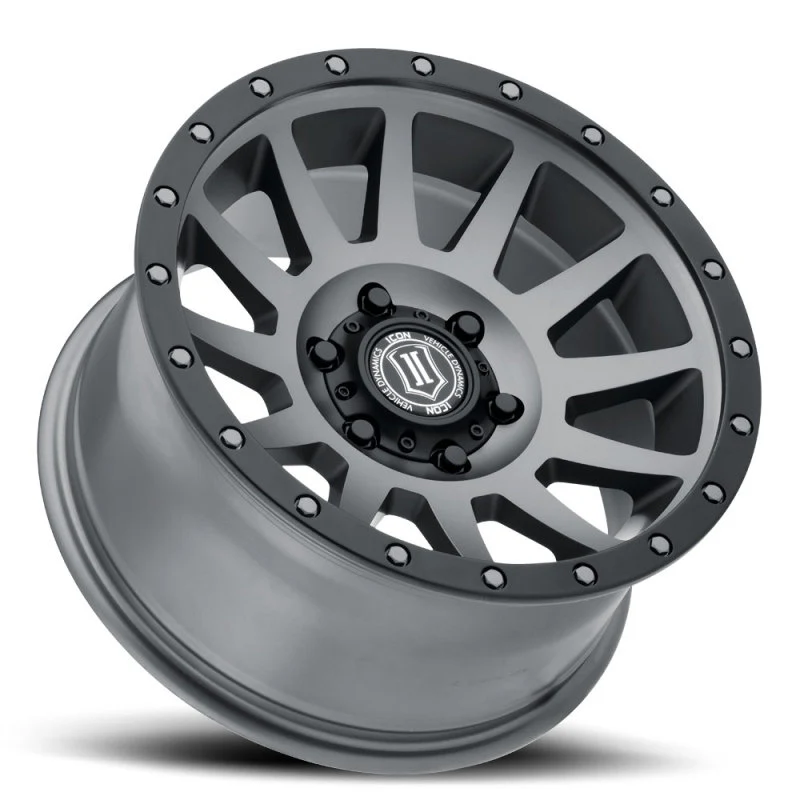 ICON Compression 18x9 6x5.5 0mm Offset 5in BS Titanium Wheel - Image 3